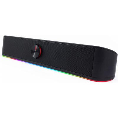 DeepGaming Barra de Sonido 6W - Jack 3.5mm - Bluetooth 5.0 - Cable de 1.0m - Iluminación RGB - Color Negro