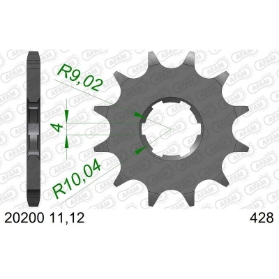 Piñón AFAM acero estándar 20200 - Paso 428 20200-12