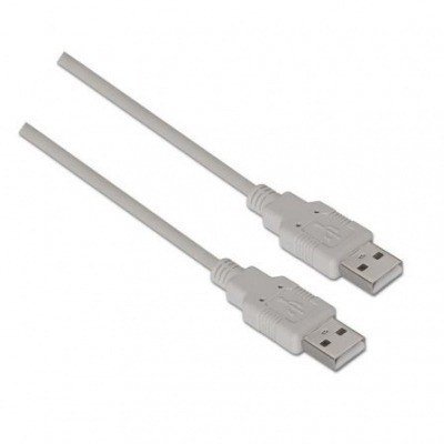 Cable USB 2.0 Aisens A101-0022/ USB Macho - USB Macho/ 2m/ Beige