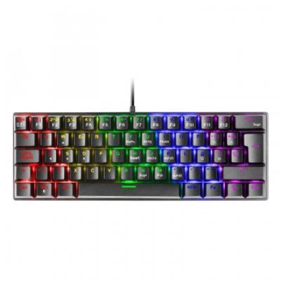 TECLADO MECANICO ULTRA COMPACTO MARS GAMING MK60R ITALIANO BLACK SWITCH ROJO PR DE 100Hz