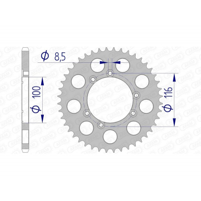 Corona AFAM aluminio 93303 - Paso 520 93303-40