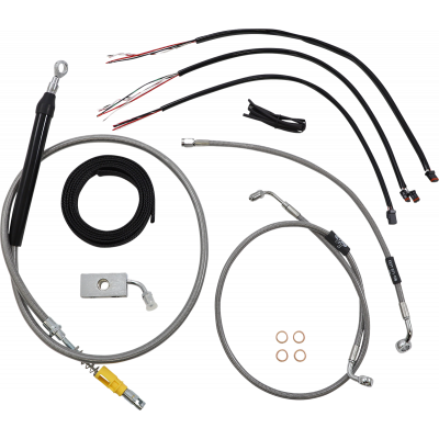 Kit completo de cable de manillar/línea de freno en acero inoxidable trenzado LA CHOPPERS LA-8155KT2-16