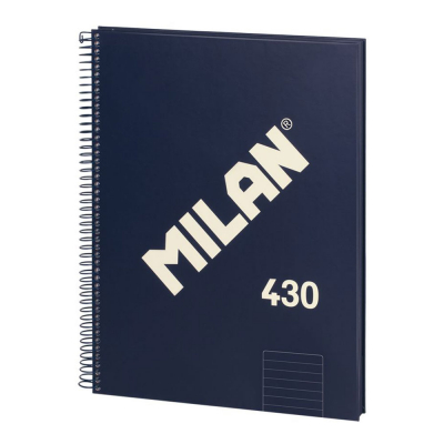Cuaderno a4 con espiral pautado 7 mm azul marino