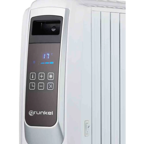 Radiador de aceite Grunkel RAC-8 Piros Digital, 2.000 W, 8 elementos, 3 potencias, blanco - imagen 6