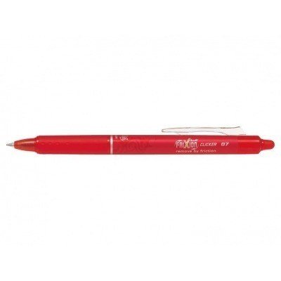 Pilot Boligrafo de gel borrable retractil Frixion Clicker - Punta de bola redonda 0.7mm - Trazo 0.4mm - Grip ergonomico - Color Rojo