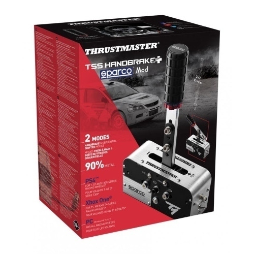 Thrustmaster TSS Handbrake Sparco Mod Negro, Acero inoxidable Freno de mano Analógico PC, PlayStation 4, Xbox One