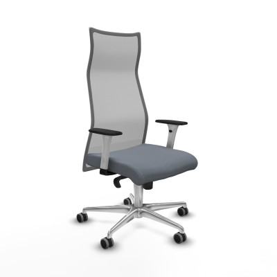 Albacete malla sincro malla gris bali gris brazos blancos base aluminio ruedas 65mm engomadas