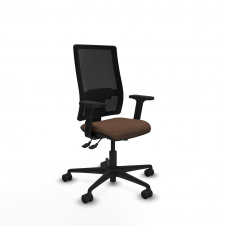 Piqueras y Crespo Bormate asincro malla negra bali marr?n oscuro brazos 2D base nailon ruedas 65mm nailon