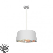 Colgante 40d Tunez 1xe27 Blanco/blanco-estampado