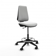 Piqueras y Crespo Taburete Elche CP bali blanco base piramidal ruedas 65mm nailon