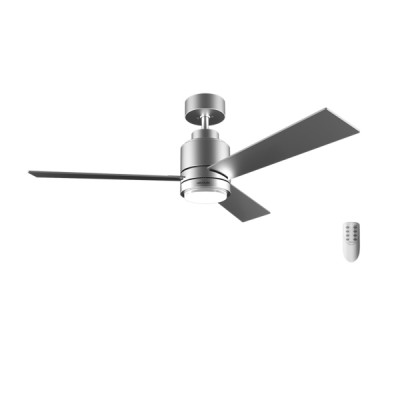 Cecotec EnergySilence Aero 4850 Style Steel Ventilador de Techo con 3 Aspas y Luz Integrada - 30W - Diametro de 48 - LED - 6 Velocidades - Modo Invierno - Modo Natural Breeze - Acero Inoxidable