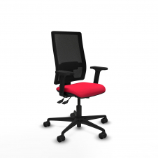 Piqueras y Crespo Bormate asincro malla negra bali rojo brazos 2D base nailon ruedas 65mm nailon