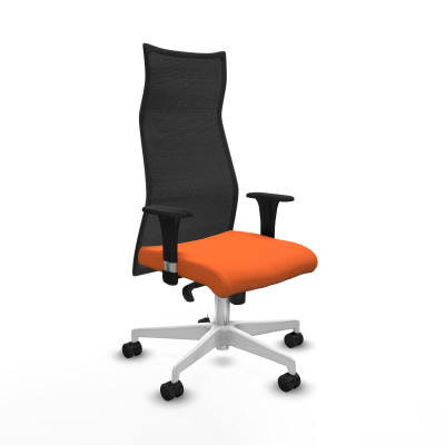 Albacete malla XL sincro malla negra bali naranja brazos 1D base blanca ruedas 65mm nailon