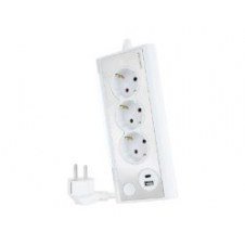 Regleta Nanocable 3xschuko 2xusb Blanca