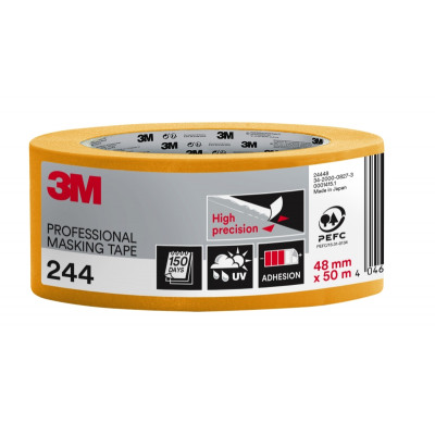 3M Cinta de Enmascarar Profesional - Multisuperficie - 48mm x 50m - 100% PEFC - Color Naranja