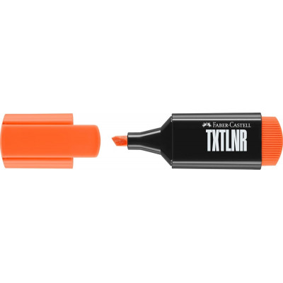 Faber-Castell TXTLNR Marcador Fluorescente - Punta Biselada - Trazo entre 1, 2 y 5 mm - Tinta con Base de Agua - Color Naranja
