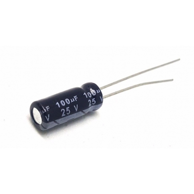 Condensador Electrolítico RADIAL 100uF 25Vdc 85ºC