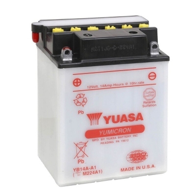 Batería Yuasa YB14A-A1 Dry charged (sin electrolito) YU-YB14A-A1-DC