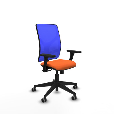 Motilla sincro malla azul bali naranja brazos 3D base piramidal ruedas 65mm engomadas