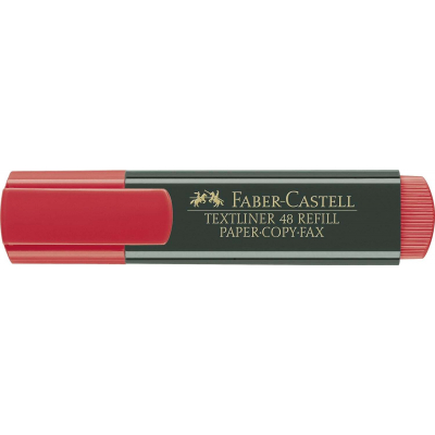Faber-Castell Rotulador Marcador Fluorescente Textliner 48 - Punta Biselada - Trazo entre 1.2mm y 5mm - Tinta con Base de Agua - Color Rojo