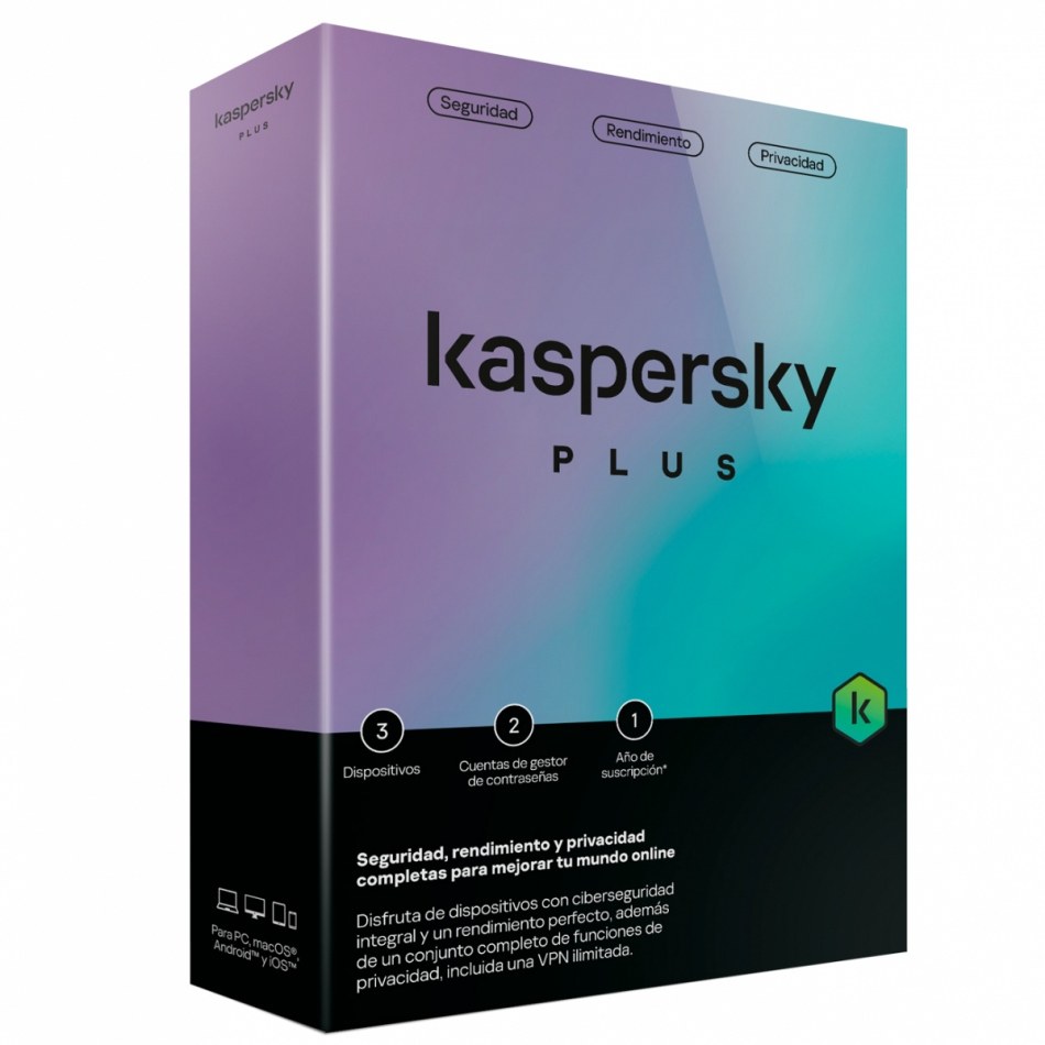 Kaspersky Plus 3 Usuarios 1 Año