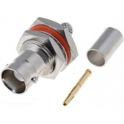 Conector BNC Hembra Chasis CRIMPAR Cable RG59