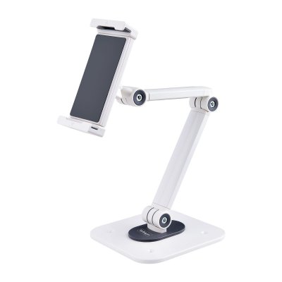 Soporte Ajustable de Sobremesa para Tablet - de Montaje en Pared - 1kg de Capacidad - Base Ergonómica Ajustable para Tablet - con Giro, Rotación e Inclinación