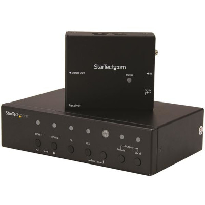 StarTech.com Alargador HDBaseT DisplayPort, VGA y HDMI con Conmutador Incorporado - 4K - Extensor HDMI por Cable UTP Cat5 o Cat6