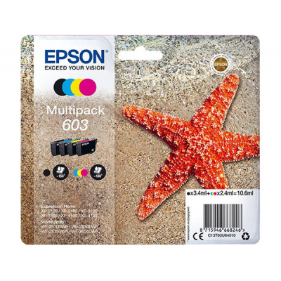 Epson 603 Pack de 4 Cartuchos de Tinta Originales - C13T03U64010