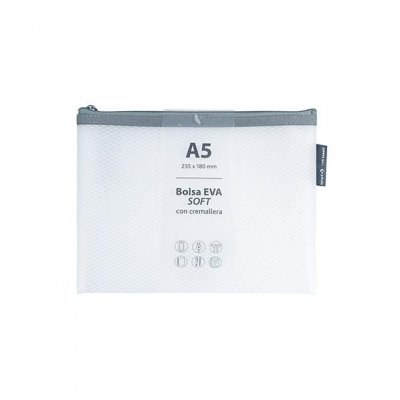 GRAFOPLAS Bolsa Zipper Eva mate A5 blanco