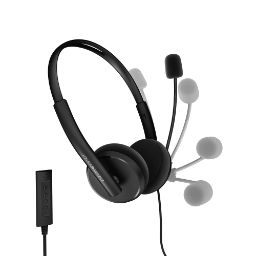 Energy Sistem Headset Office 2+ Black (USB and 3.5 mm plug, volume control, retracta