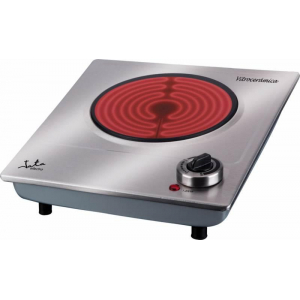 Hornillo cocina eléctrica vitrocerámica Jata V531, 1 zona, 1200W, 18 cm, acero inox