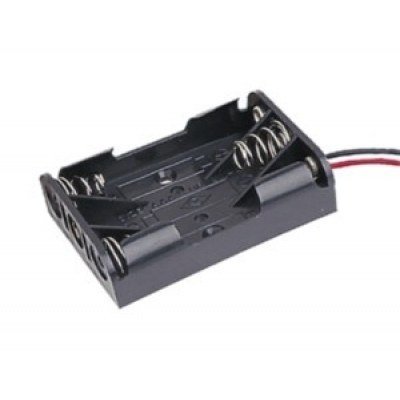 Portapilas R03 2 pilas AAA en plano con cables