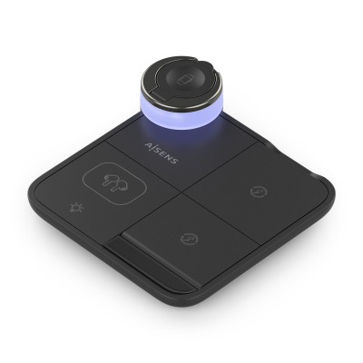 AISENS - CARGADOR INALAMBRICO USB-C 4 EN 1 DE 15W PARA MOVIL, APPLE WATCH, AURICULARES CON ESTUCHE DE CARGA, NEGRO