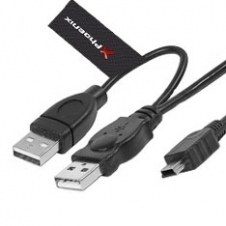 Cable 2 conectores usb 2.0 a mini usb b 5 pines 1.5 m