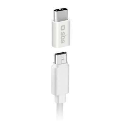 Adaptador micro usb a usb tipo c sbs hembra - macho - blanco