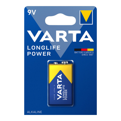 Pila alkalina longlife power 6lr61- 9 v (blister 1 unid.) 26,5 x 17,5 x 48,5 mm