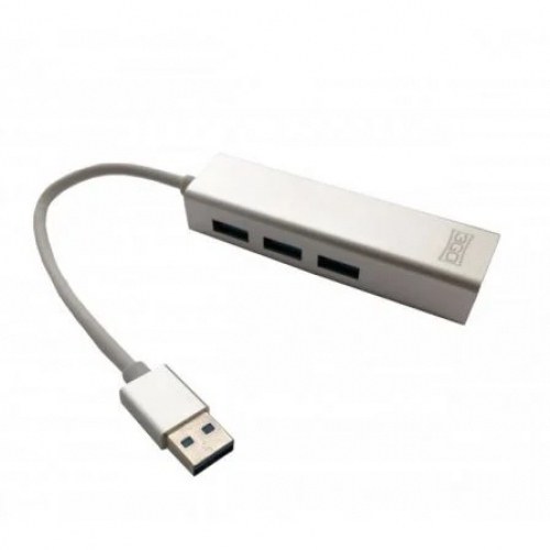 Hub USB 3.0 3GO HUB37PETH/ 3 Puertos USB/ 1 RJ45/ Blanco