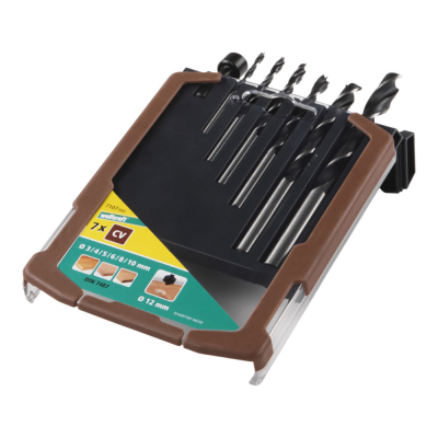 Broca para madera, ø3-10mm, juego 7 piezas