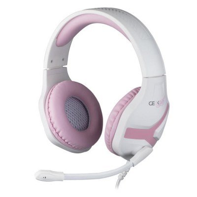 Auriculares Gaming con Micrófono Konix Geek Girl Crystal/ Jack 3.5/ Blancos y Rosas