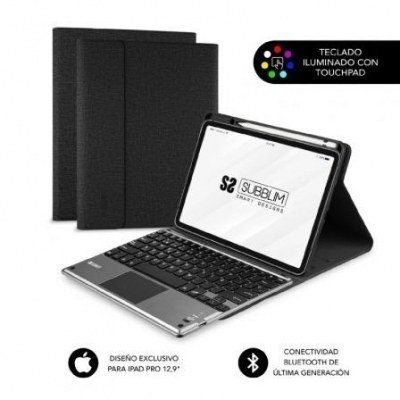 Funda con Teclado Subblim Keytab Pro BL Bluetooth Touchpad para iPad Pro 12.9 2021-20/ Negra