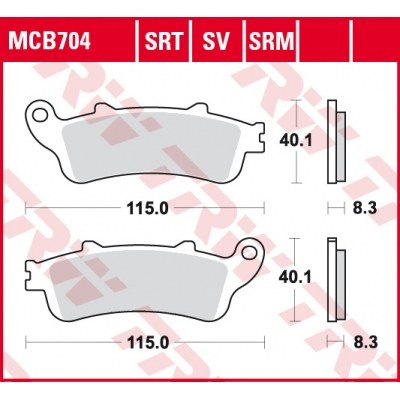Pastillas de freno delanteras sinterizadas serie SRT TRW MCB704SRT