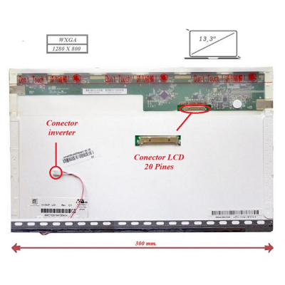 Pantalla para portátil LCD 13.3 20 Pines WXGA