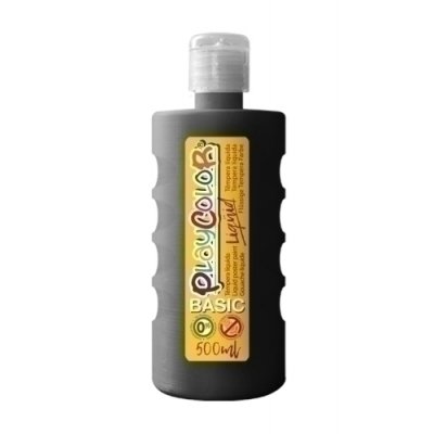 BOTE ERG. TEMPERA LIQ. PLAYCOLOR 500ML NEGRO