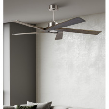 Ventilador Dc Nadir Niquel/rustico Sin Luz 5 Aspas 142,2d C/control Remoto Y Temporizador