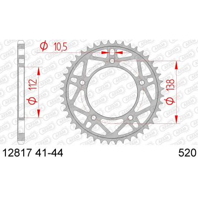 Corona AFAM acero estándar 12817 - Paso 520 12817RLK-40