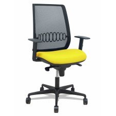 Piqueras y Crespo Silla Alares sincro malla negra bali amarillo brazo regulable