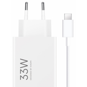 Xiaomi 33W Combo Cargador de Pared USB-A 33W + Cable - Identificacion Inteligente de Dispositivos - Color Blanco