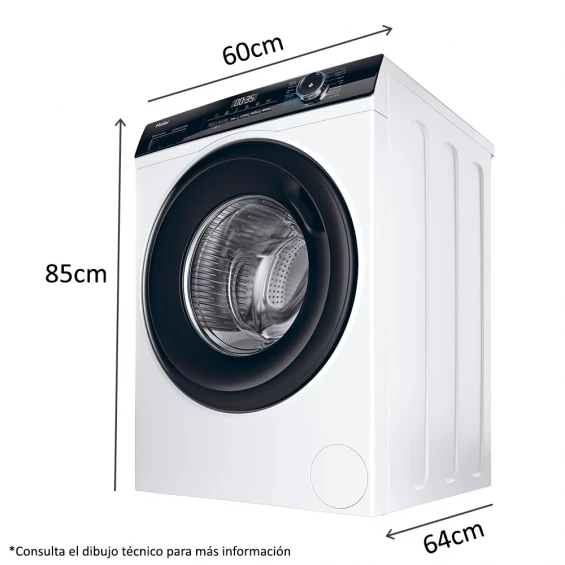 Lavadora Haier HW80-B14939IB, 8 kg, 1400 rpm, clase A, blanco - imagen 10