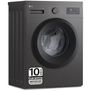 Lavadora LG F4A1009NDK, Serie 100, 9kg, 1400rpm, clase A, 49 kWh/100 ciclos, 74dB, fondo reducido 49 cm, 8 programas, sensor carga, grafito